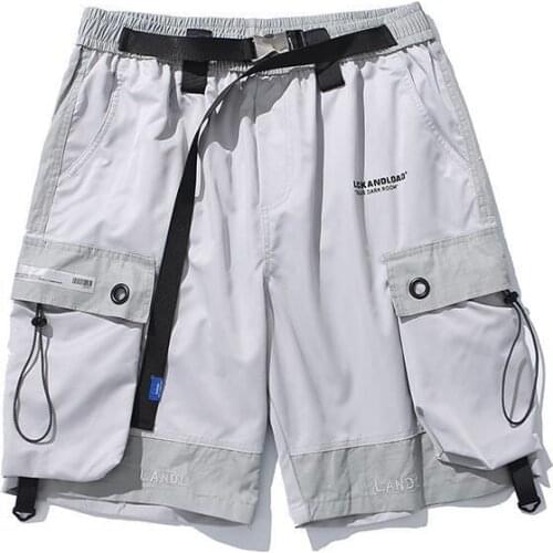 Japanese Korean Fashion Streetwear Shorts Men Pocket Punk Cargo Pants Hot Summer Beach Anime Clothing Sport Sweat Shorts Homme