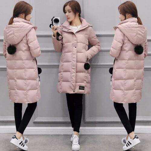 Casaco feminino inverno New Wadded Jacket Women Long Hooded Parkas Casual Black Jacket Winter Coat Ladies LX2193