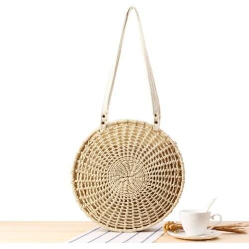 Round Hollowed Out Shoulder Woven Bag Women Summer Beach Bag Ladies Shoulder Bag
