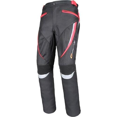 New Red Women Motorcycle Pants Slim Fit Style Riding Trousers Breathable Racing Pants with Protective Gear and Waterproof Liner