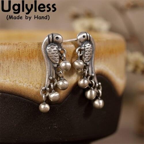 Uglyless Annunciation Bird Magpie Studs Earrings for Women MINI Animals Earrings Thai Silver Birds Brincos 925 Silver Jewelry