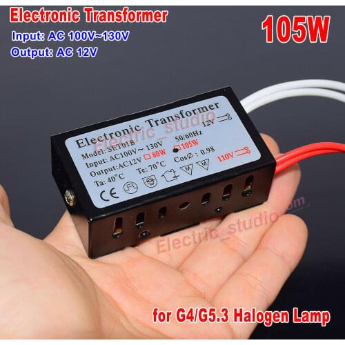 105W Electronic Transformer AC 110V to 12V for Halogen Lamp Power Supply Module
