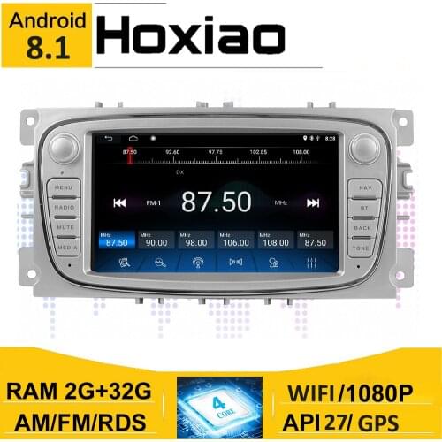 2 din Android 8.1 For Ford Focus S-Max Mondeo 9 Galaxy C-Max 7" GPS Car Radio Player Bluetooth AM Stereo Audio Multimedia Player