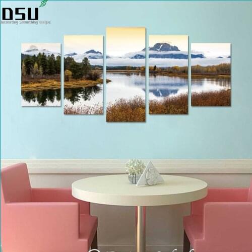 5pcs/set 3D Wall Stickers Art Print Painting Scenery Seascape Island Landscape Wallpaper Decals Art Stickers home Decoration