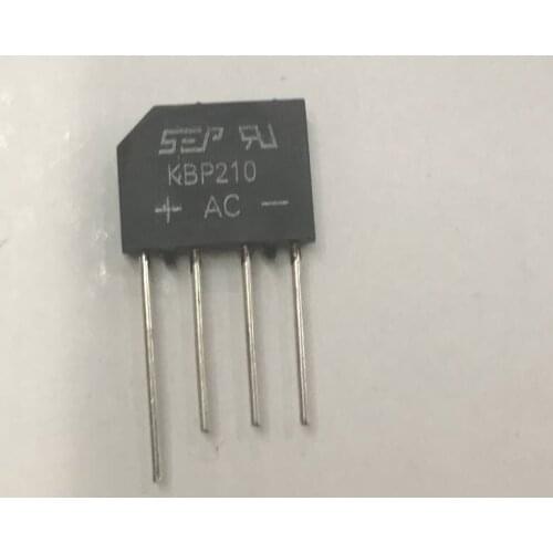 50pcs/lot KBP210 bridge rectifier diode 2A 1000 V KBP-4 (SIP-4) single-phase fully Wave 2 amps 1000 volts KBP 210 silicon