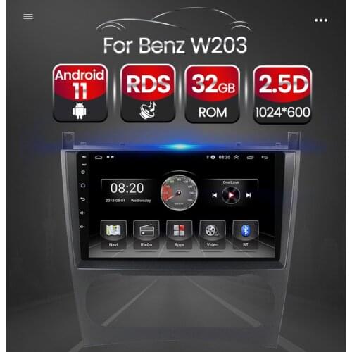 Android11 Car Radio For Mercedes Benz W203 W209 W219 A-Class A160 C-Class C180 C200 CLK200 C230 Player Multimedia GPS Navigation