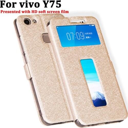 Open window cover For OPPO A75 Case cover PU leather Cases OPPOA75 flip shell For OPPO A 75 A75 A coque back cover fundas skin