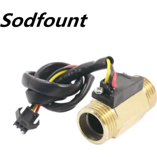 Flow Sensor G1/2" DN15 Copper Hall Effect Liquid Water Flow Sensor Switch Flowmeter Meter