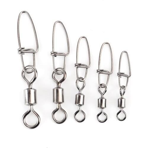 FISH KING 1/0#- 4/0# 1# 2# Hyper Strong Rolling Swivel With Insurance Snap Fishing Hook Lure Connector Terminal Tackle