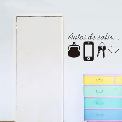 Spanish daily before leaving reminder vinyl quotes wall stickers for living room door wall art decor decals diy removable mural