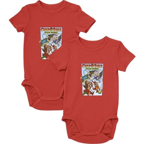 Baby Girl Boy Onesie 0-24M Comfort Four Seasons Disney Newborn Clothes Chip 'n' Dale Printing Summer New Products Harajuku Style