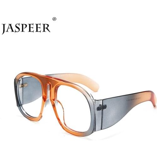 JASPEER Steampunk Oversized Computer Glasses Anti Blue Ray Glasses UV Blocking Eyeglasses Optical Gaming Eyewear Brand Designer