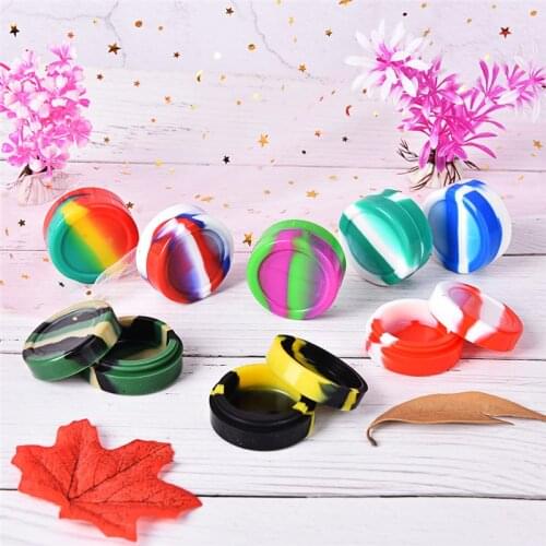 Round Non-stick Silicone Container For Wax Bho Oil Butane Vaporizer Silicon Jars Dab Wax Container 10ml Wax Jars