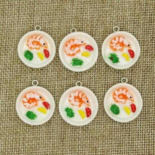 10pcs Mini Micro Lobster Rice Food Resin Charms Diy Crafts Earrings Keychain Pendants Accessory Japan Jewelry Make