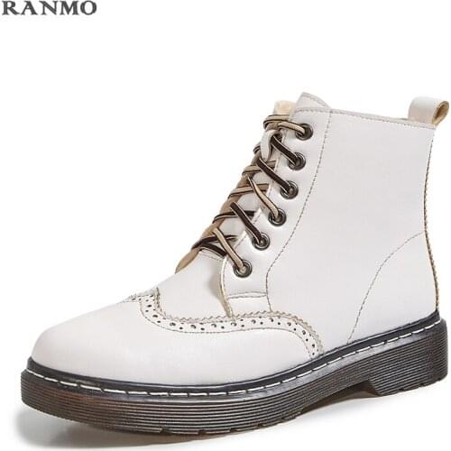 Fashion All-match Martin Boots Womens Boots Platform Boots Winter Warm Boots Lace-up Boots Handmade Boots Size 43 Women Shoes