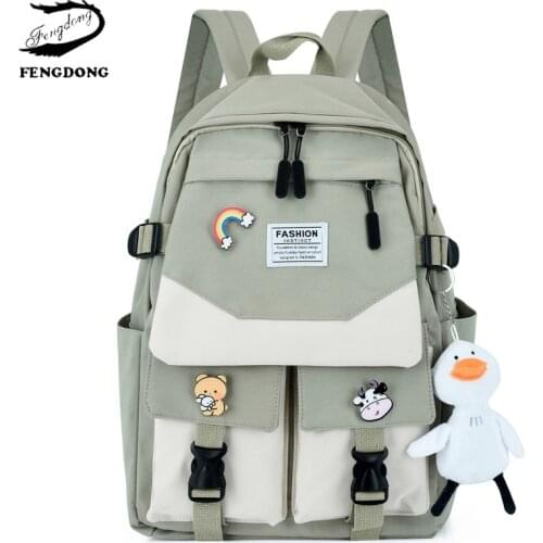 Fashion Nylon Backpack Kawaii Girl School Bag Cute Large Capacity Student Book Bags 2021