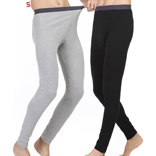 New Men Winter Cotton Thermal Pants Pure Leggings Thin Solid Long Johns Warm Thickened Pants