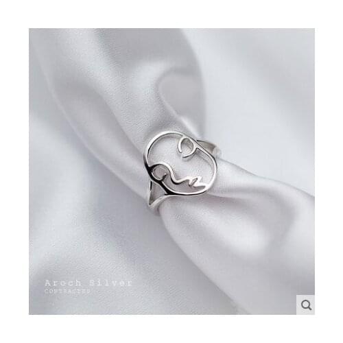 New Trendy Charm Human Face Rings For Women Men Boho Knuckle Party Rings Punk Cocktail Jewelry Girls Gift anillos bijoux