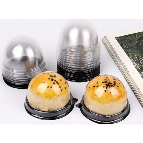 Baking Packaging Plastic Blister Case Square Mooncake Box DIY Dessert Container Food Grade PET Cake Wrapping Box With Cover