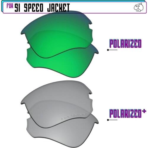 EZReplace Polarized Replacement Lenses for - Oakley Si Speed Jacket Sunglasses - SilverP Plus-Green P