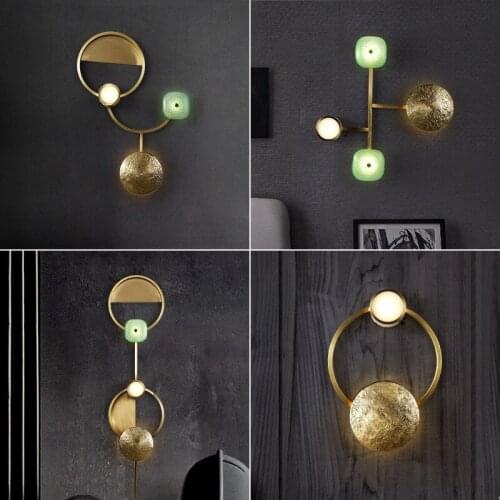 Post Modern Light Luxurious A Living Room Decoration Full Copper Wall Lamp Northern Europe Personality Designer Arts Corridor