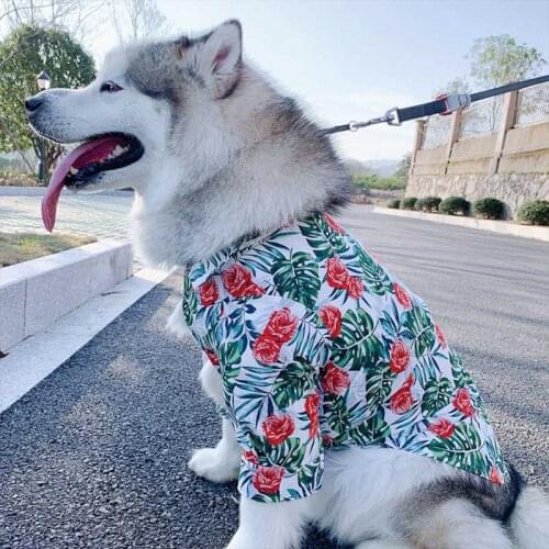 Hawaiian Style Pet Shirt Medium Large Dog Clothes Spring Pets Dogs Clothing for Big Dogs Labrador Golden Retriever Ropa Perro