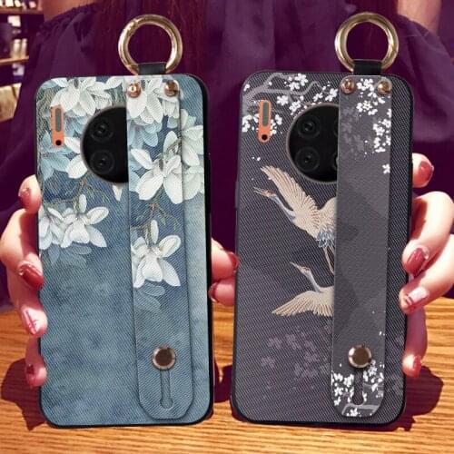 Soft TPU Silicone Back Cases For Huawei Mate 20 20X 5G 30 Lite 40 Pro Plus Wrist Strap Back Cover For Huawei P40 Lite E