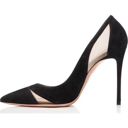 MKKHOU Fashion High Heel Shoes for women 2020 new pointy mesh breathable thin heel 12cm single shoes for women in sizes 5-14