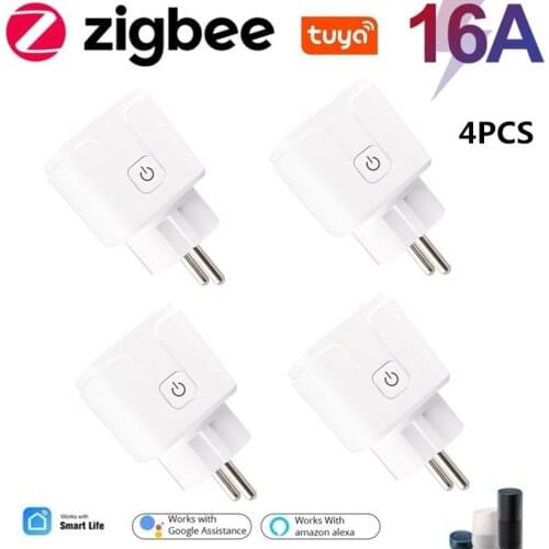 ZigBee Tuya Smart Plug Power Socket 16A EU Outlet Voice Control Timing Function Smart Life APP Remote Control With Alexa Google