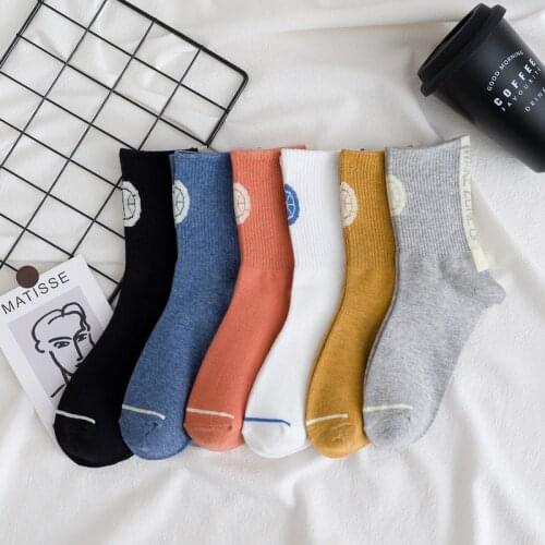 Women Letter Vintage Patterned Harajuku Socks Fashion Funny Skateboard Cool Socks For Female Casual Cotton Short Hipster Sox