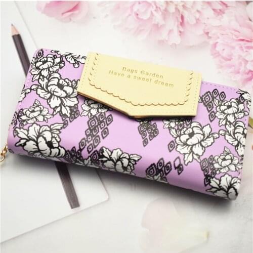 Ladies Wallet Long Purse PU Leather Red/purple/pink/black/blue/green Women Wallets Sweet Female Bag Bank/ID/Credit Card Holder