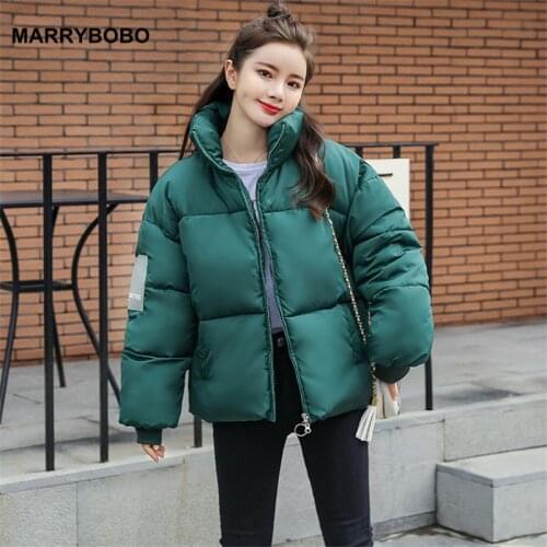 Winter Loose Jacket Coats Casual Thicken Warm Down Coat 2019 Vintage Long Sleeve Zipper Up Stand Collar Outwear