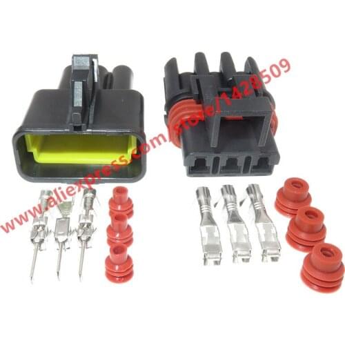 10 Sets 3 Pin Female Male Sealed Auto Connector Waterproof Wiring Harness Housing Plug 12040977 12040977