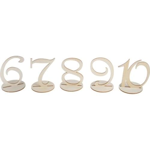10pc 11-20 Wooden Table Numbers Set with Base Birthday Wedding Party Decor Gifts