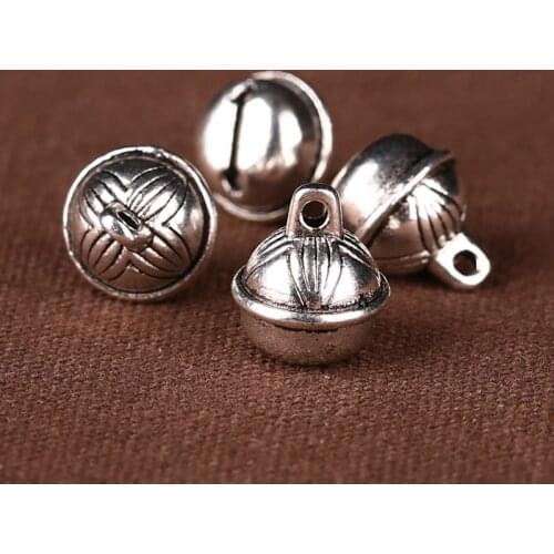 10PCS/Lot Ethnic Tibetan Silver Small Jingle Bells Hanging Christmas Ornaments Decorations Party DIY Crafts Accessories