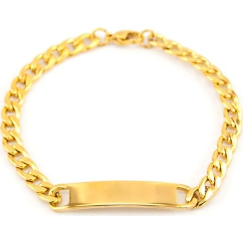 100% Stainless Steel Mens Bracelet Blank Plate Metal ID Tags Bracelets Name Bangle&Bracelet Wholesale 50pcs