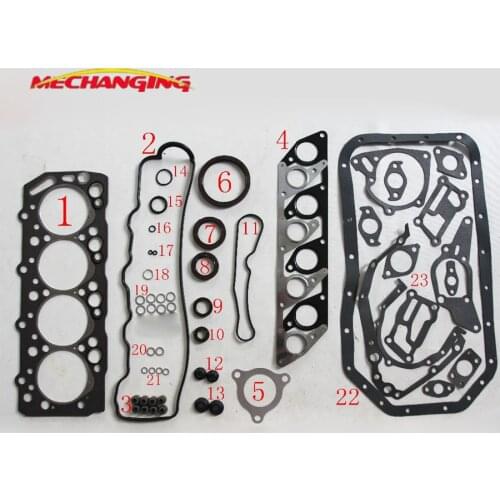 4D56 4D56T D4BA D4BH For MITSUBISHI PAJERO Engine Parts Engine Rebuild Kits Full Set Engine Gasket MD997233 MD972215 50086300