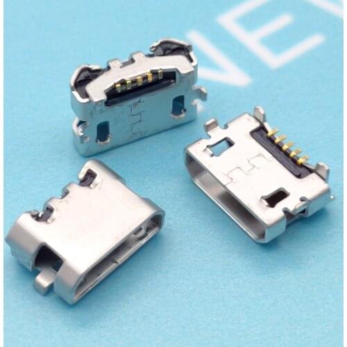 50Pcs Micro Usb Female Socket 5Pin Reverse Horn Micro Usb Female Horn Reverse 7.2 Port Charging Port Mini Usb Connector