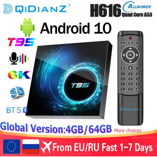 Android tv box Android 10 T95 6K H616 Quad Core Media player Play Store Free Fast Android smart tv Set top box PK H96max