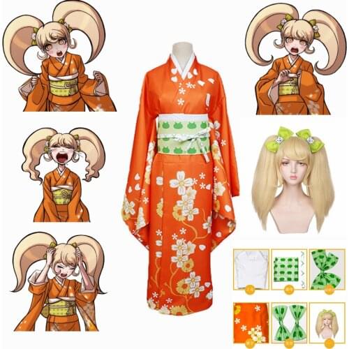 Anime Super Danganronpa 2 Saionji Hiyoko Kimono Set Cosplay Costume