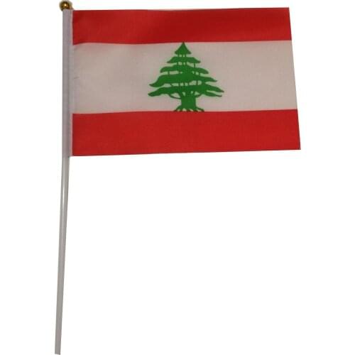 Free shipping aerlxembrae flag Republic of Lebanon hand flag Indoor Outdoor 14+21cm Hanging flag