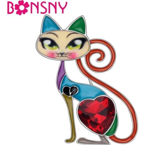 Броши с кошками на одежду Bonsny China At AliExpress