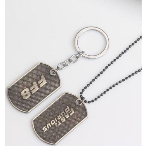 Newest Movie The Fast and the Furious Keychain FF8 letter logo keyring for men Valentines day gift