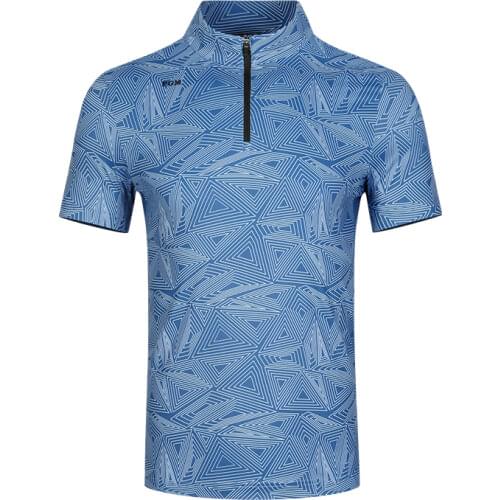New PGM Summer Golf Clothing Men Short Sleeve T-shirt Sports Wear Stretch Fashion Printing Graphic Men Shirts Breathable Fabric