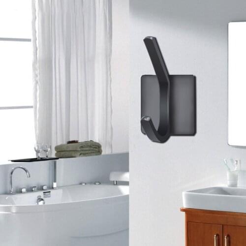 2PCS Bathroom hooks for kitchen Door Wall Hanger Wall Hooks Hanger Self Adhesive Robe Towel Hook 304 Stainless Steel genuine