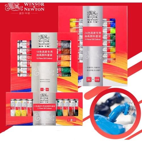 1 Set WINSOR & NEWTON Professional 12/18/24 Colors 12 ML Tube Oil Paints Art for Artists Canvas Pigment Art Supplies Drawing Set