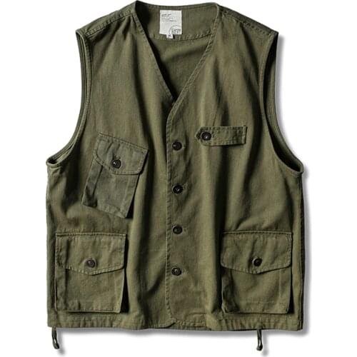 Fashion tactical vest men army green jacket military style casual high quality coat summer harajuku vests male with many pockets