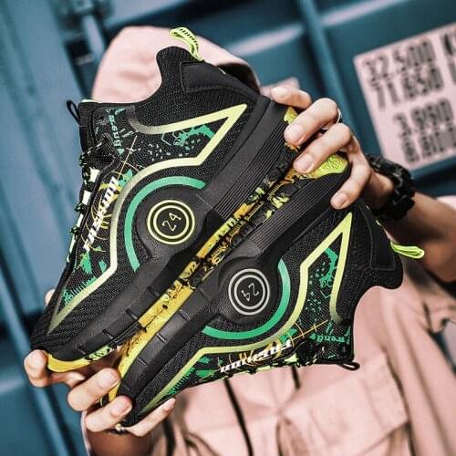 Men Breathable Basketball Shoes Man Shockproof High Top Sneakers Cushioning Sport Shoes Outdoor Training Couple Basketball Shoes