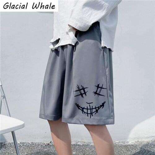 GlacialWhale Mens Casual Shorts Men 2021 Summer New Short Hip Hop Harajuku Streetwear Male Pants Dark Gray Casual Shorts For Men