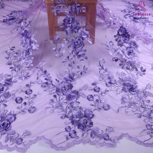La Belleza new 3D flowers lace fabric, new lace ,White 3D flowers lace fabric,rose pink 3D flowers lace fabric evening dress